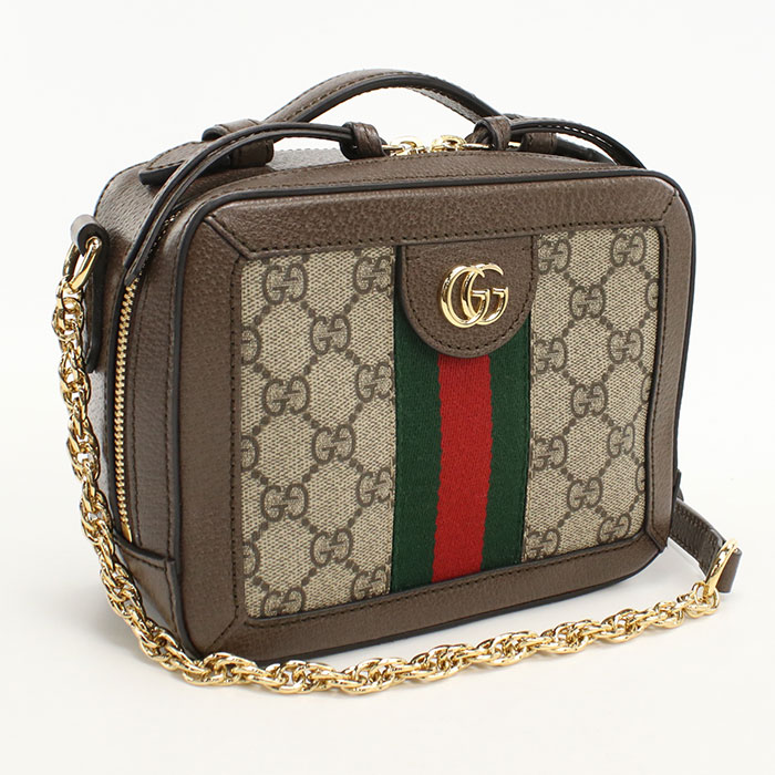 【中古】GUCCI グッチ チェーン店 GGスプリーム 602576 曲がった掛け ショルダーバッグ PVC/なめし革 レディース A価値づける