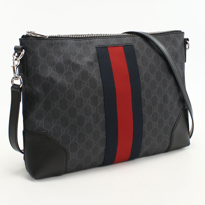 【中古】GUCCI グッチ GGスプリーム 474139 曲がった掛け ショルダーバッグ PVC/なめし革 メンズ A位置づける