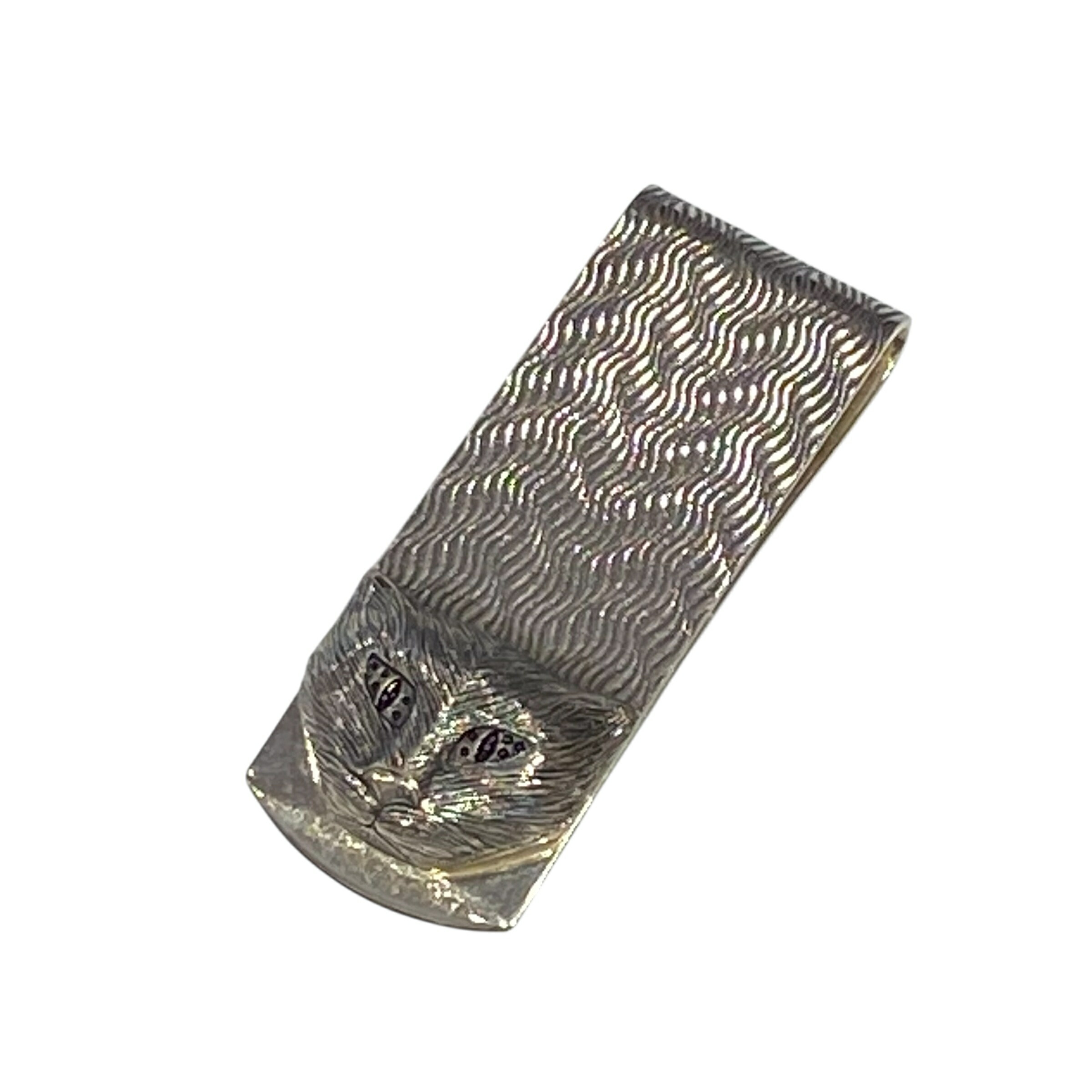 GUCCIグッチ CATキャットモチーフ　マネークリップ　スターリングシルバー compass1761011547.jpg