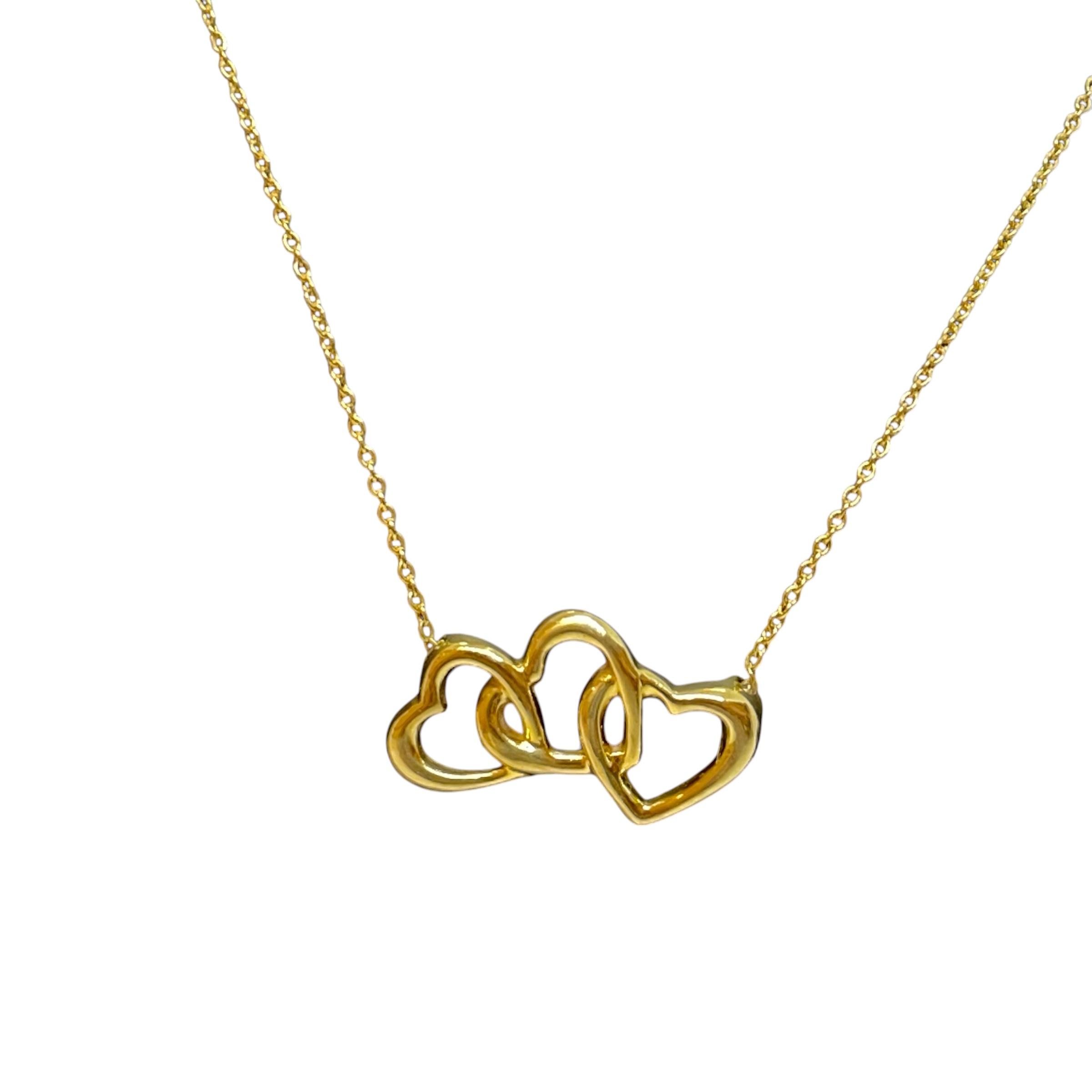 【中古】 TIFFANY&Co. ティファニー トリプル オープンハート K18YG ゴールド レディース ネックレス ブランド ABランク｜ブランド美のや　店 71,390円