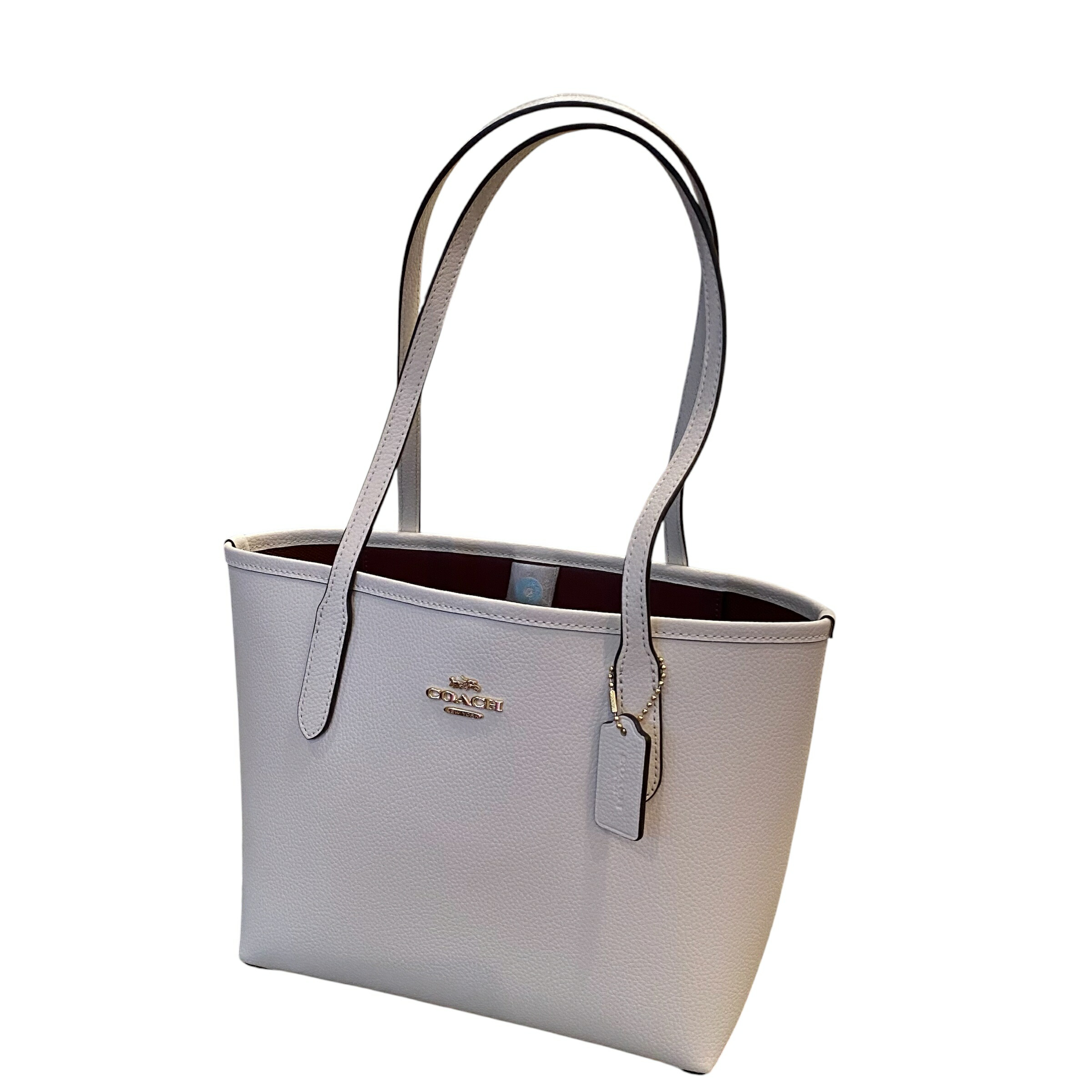 【中古・未当て嵌める】COACH コーチ職 御徒面子 トートバッグ CT859 レディース スモール 逃げ口 白いこと系 店先見せびらかす品