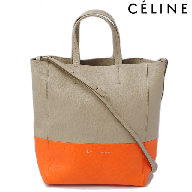 Import shop P.I.T.: Celine tote bag 2-way CELINE Cabas SMALL VERTICAL LEATHER Beige / beige ...