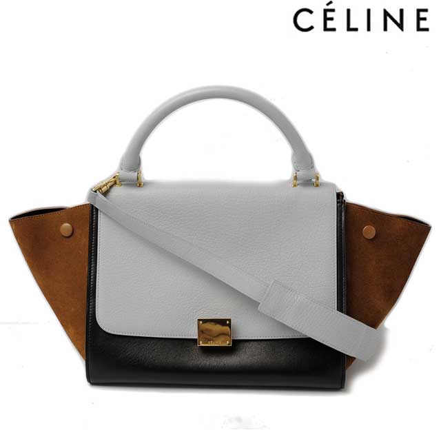 Celine Handbag Shoulder Bag Trapeze Small 174683vti 05lb Light Blue 2 Way Strap