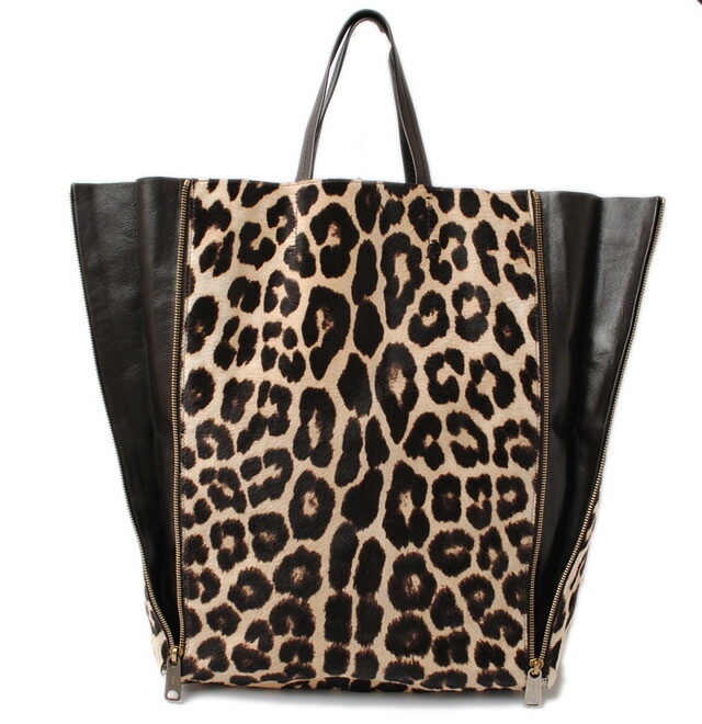 Celine Tote Bag Hippopotamuses Cabas ハラコレオパード Leopard Pattern Brown Beige Celine Tote Bag Hippopotamuses Cabas ハラコレオパード Leopard Pattern Brown Beige