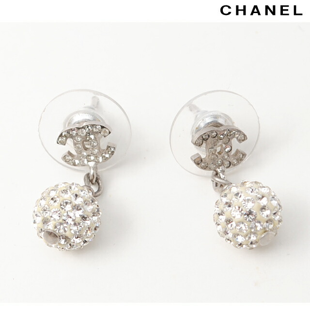 Import P I T Rakuten Global Market Chanel Earrings Chanel シャネル ピアス Ccマーク ブラック シルバー