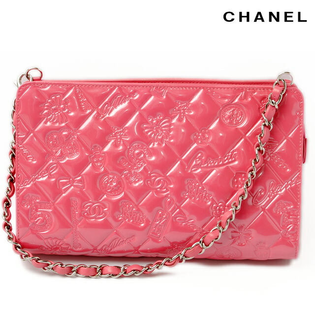 pink bag with chain