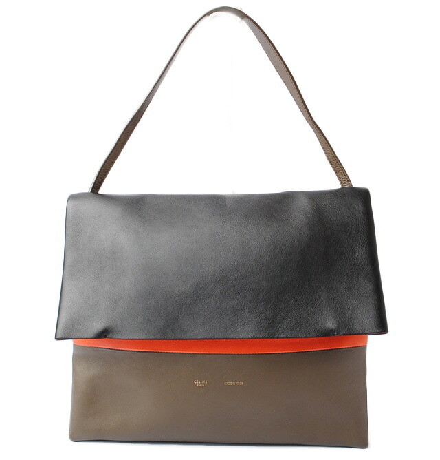 セリーヌ ショルダーバッグ/クラッチバッグ CELINE オールソフト/ALL SOFT ブラック/オレンジ/カーキ 17218【中古】|Import Shop P.I.T.
