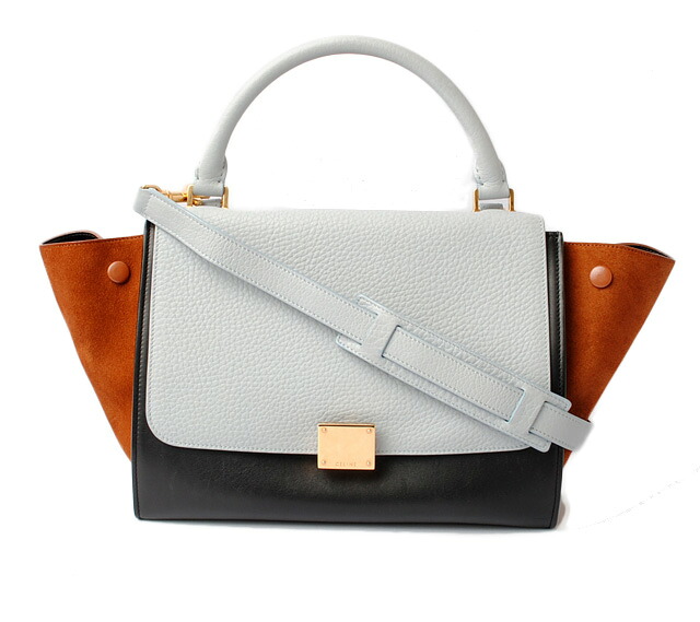 セリーヌ ハンドバッグ/ショルダーバッグ CELINE トラペーズ スモール TRAPEZE 174683VTI.05LB ライトブルー 2way ストラップ付【中古】|Import Shop P.I.T.