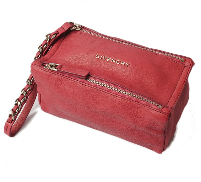 【中古】 GIVENCHY PANDORA ジバンシー パンドラ ブランドバッグ 新品同様 中古 アクセサリーポーチ/クラッチバッグ ゴートスキン ピンク系｜Import Shop P.I.T.