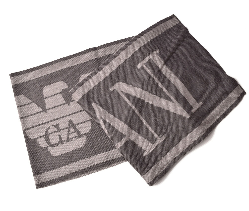 エンポリオアルマーニ　マフラー/ウインタースカーフ/ストール EMPORIO ARMANI　ロゴ グレー 6Z1409 1MA1Z F624｜Import Shop P.I.T.