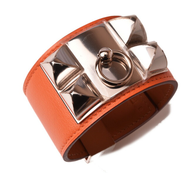 HERMES Leather Bracelet エルメス メドールブレスレット レザーブレスレット 《メドール・ピクニック》 - オレンジ