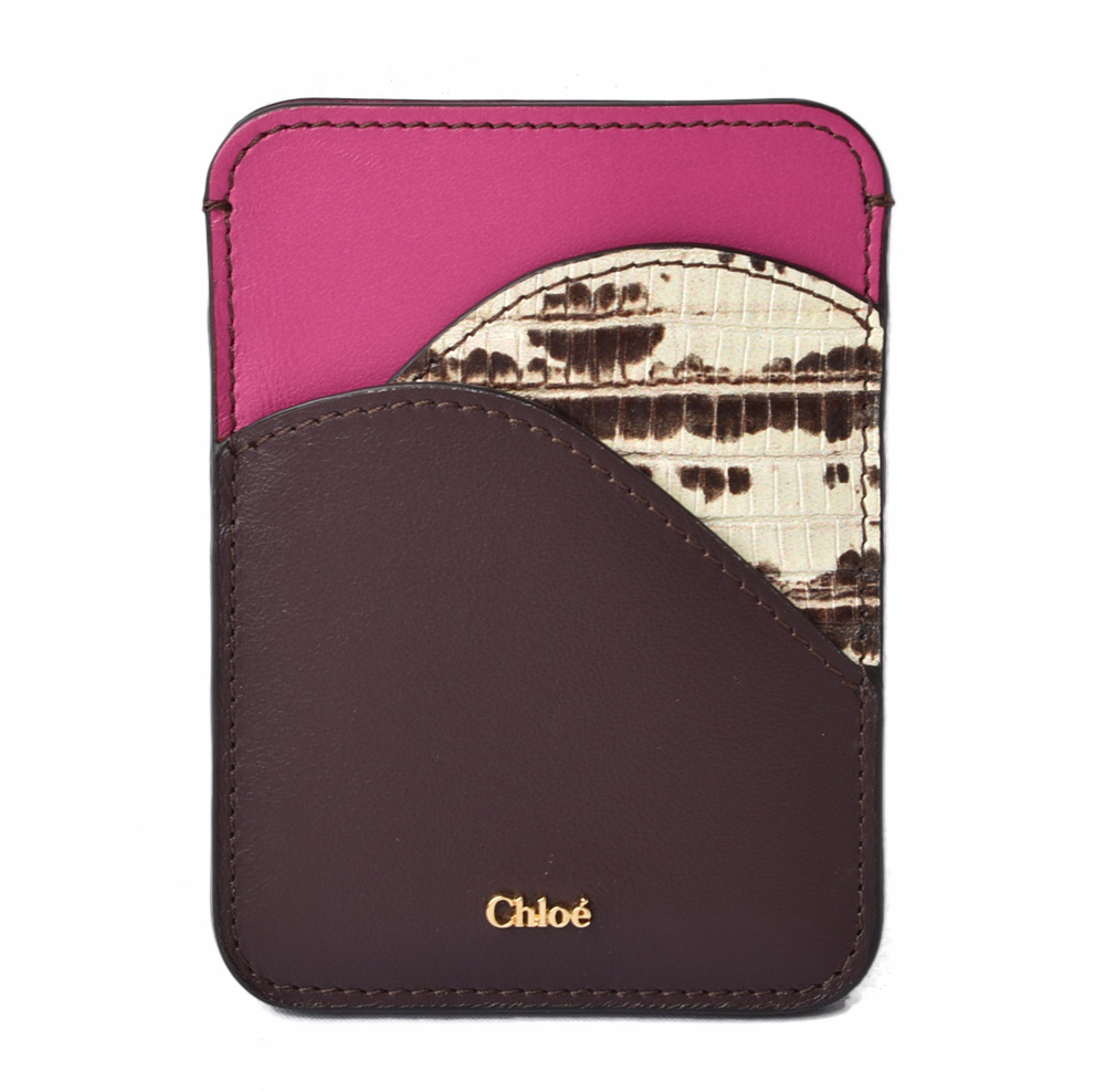 クロエ カードホルダー/カードケース Chloe WALDEN/クロコ型押し/レザー CHC19AP300B46079 ボルドー/ピンク |  Import Shop P.I.T.