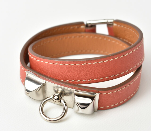 エルメス バングル/ブレスレット HERMES リヴァル ドゥブルトゥール ピンクブラウン系/シルバー XSサイズ 【中古】|Import Shop P.I.T.