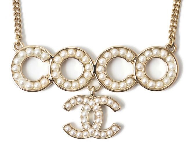 シャネル ネックレス/ペンダント CHANEL ココマーク/CC パールモチーフ ゴールド/ホワイト 【中古】