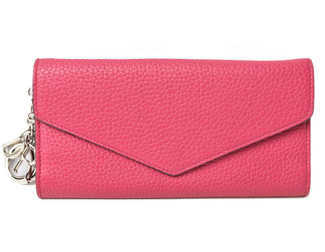 【正規品】Dior ディオール　カナージュ　ピンク　長財布　箱保存袋あり ディオール カナージュ ラウンドファスナー 長財布 ピンク