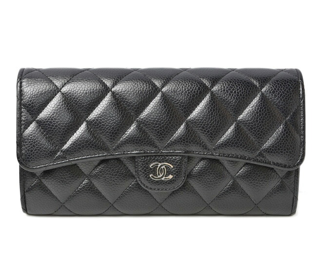 【性別問わず◎タイムレスな魅力たっぷり♪】CHANEL★長財布 CHANEL シャネル 財布 レディース ブランド 長財布 キャビア
