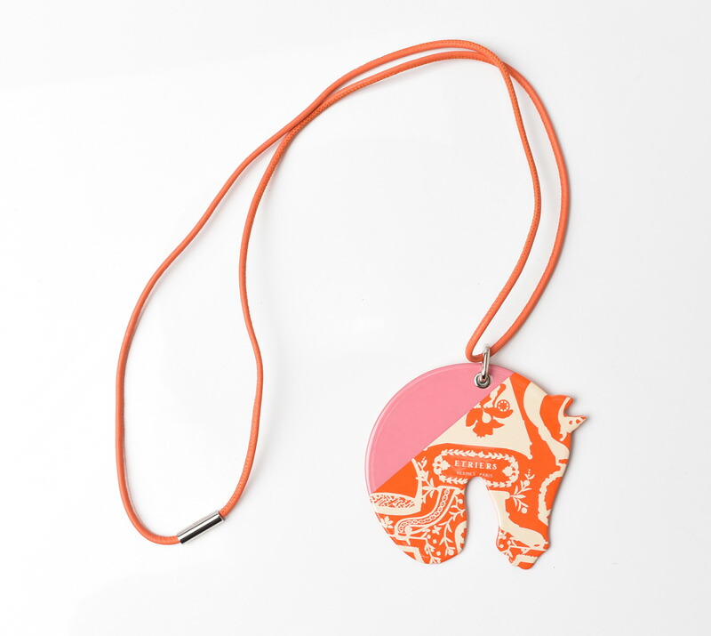 エルメス ネックレス/ペンダント HERMES チョーカー タッタソール/TATERSALE GM オレンジマルチ/ローズ【中古】