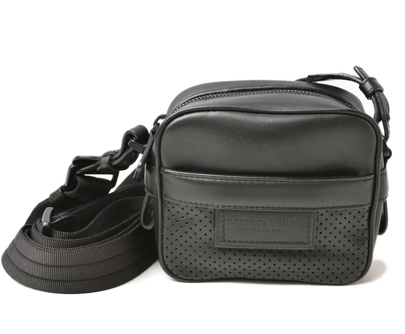 ボッテガヴェネタ ショルダーバッグ/ショルダーポーチ/ポーチ BOTTEGA VENETA　レッジェーロ パンチング レザー ブラック 566753【中古】｜Import Shop P.I.T.