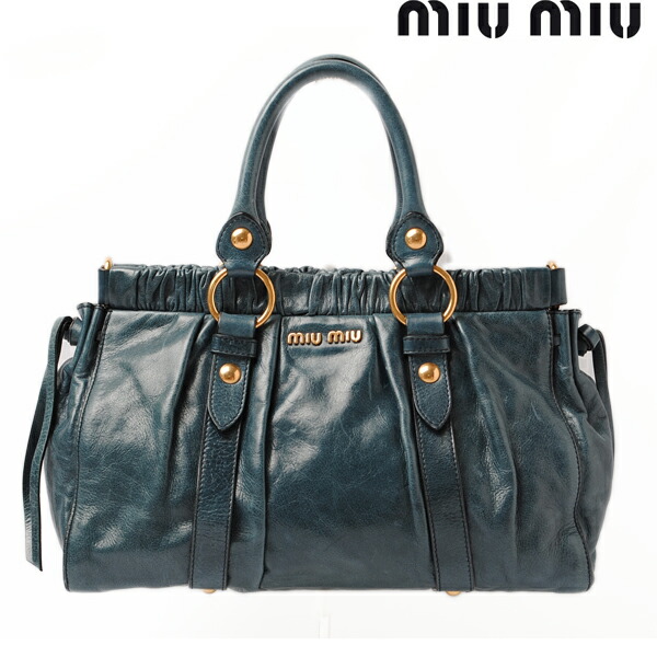 Import P I T Miu Miumiu Shoulder Bag Handbag Rt0383 2 Miu Miumiu Shoulder Bag Handbag Rt0383 2 Leather Blue
