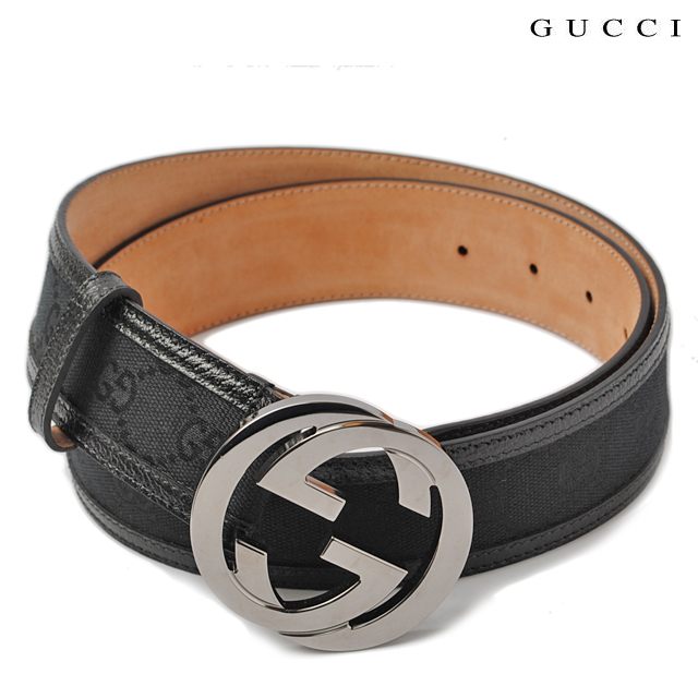 Import shop P.I.T.: Gucci belts GUCCI unisex GG buckle GG Black / Black 114876 F40IR1000 size 90 ...