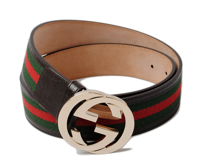 Import shop P.I.T.: Unused Gucci belts GUCCI interlocking G buckle canvas green / red brown ...
