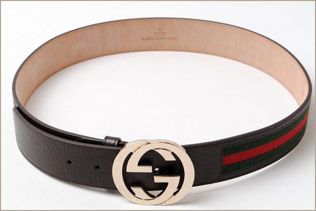 Import shop P.I.T.: Unused Gucci belts GUCCI interlocking G buckle canvas green / red brown ...
