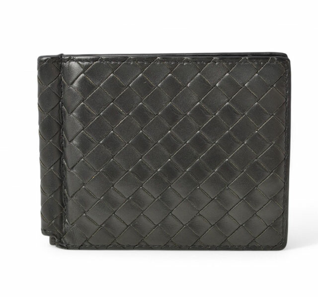 ボッテガヴェネタ 財布/マネークリップ BOTTEGA VENETA 折財布/札入れ カーフ 123180 ブラック【中古】 26,455円