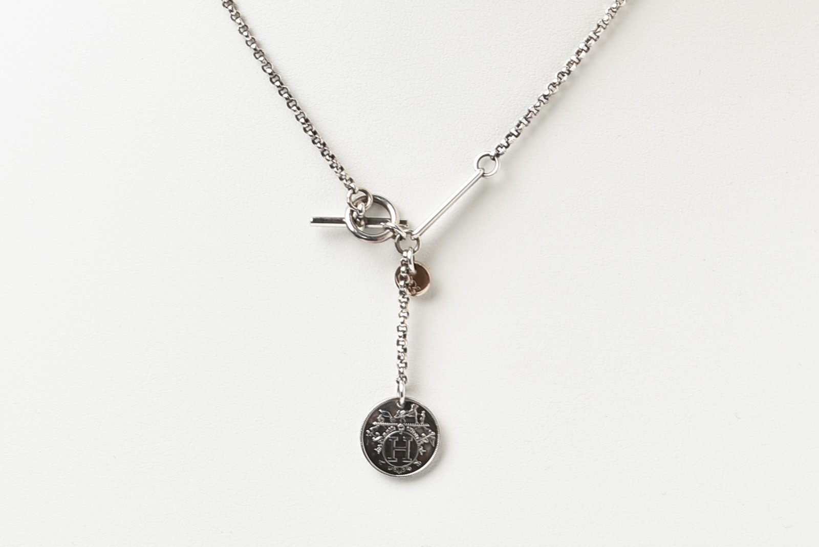 【美品】HERMESエルメス エブリン エクリプス ネックレス ペンダントトップ HERMES】【エヴリン】エルメス『SILVER エクリプス ペンダント