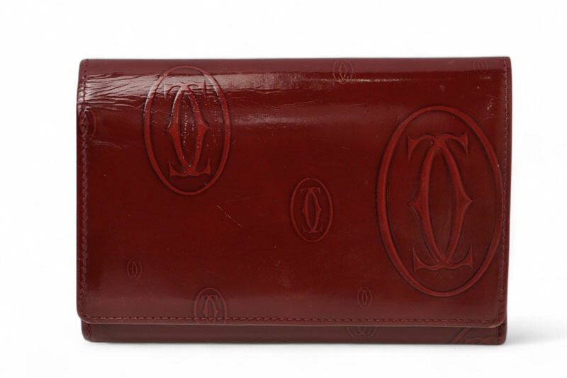 良品 Cartier カルティエ 三つ折り財布 ハッピーバースデー ボルドー Cartier - カルティエ ハッピーバースデー 三つ折り財布