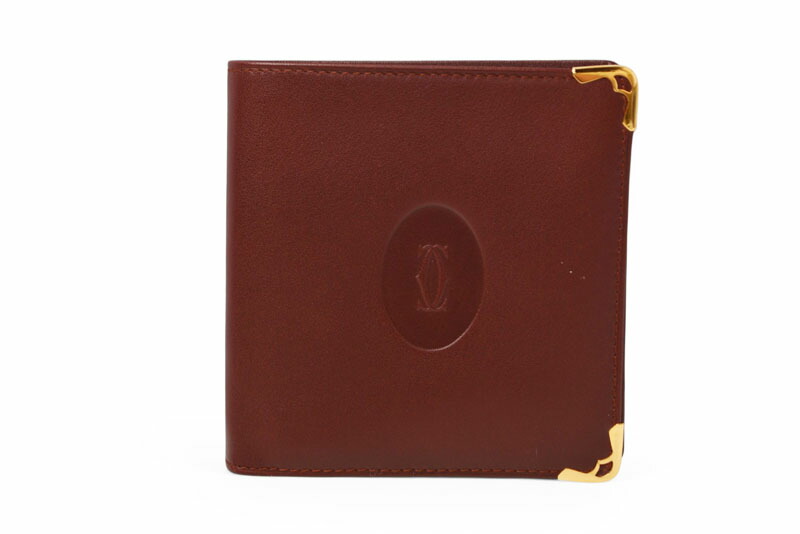カルティエ 折財布/二つ折り財布 ヴィンテージ Cartier メンズ財布 マスト ドゥ カルティエ ボルドー【中古】