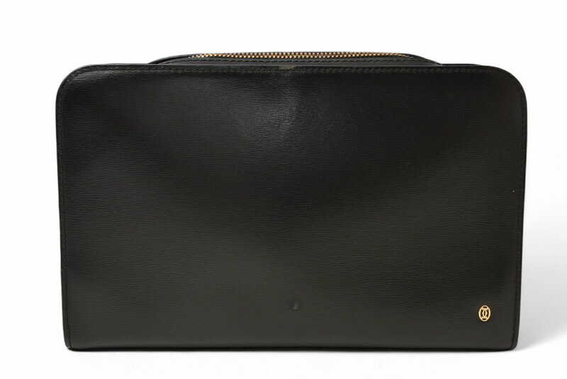 美品　希少　カルティエ　ハンドバッグ　セカンドバッグ　レザー　ブラック　黒 2509m02_wh.jpg