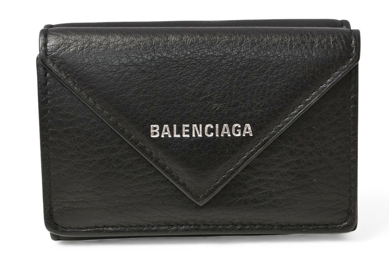 美品 正規品　バレンシアガ　ペーパーミニウォレット 三つ折 コンパクト財布 BALENCIAGA（バレンシアガ） 財布 三つ折り ミニ財布 コンパクト