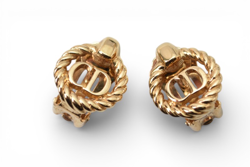 クリスチャンディオール イヤリング Christian Dior ヴィンテージ アクセサリー CDロゴ ゴールド【中古】｜Import Shop P.I.T.