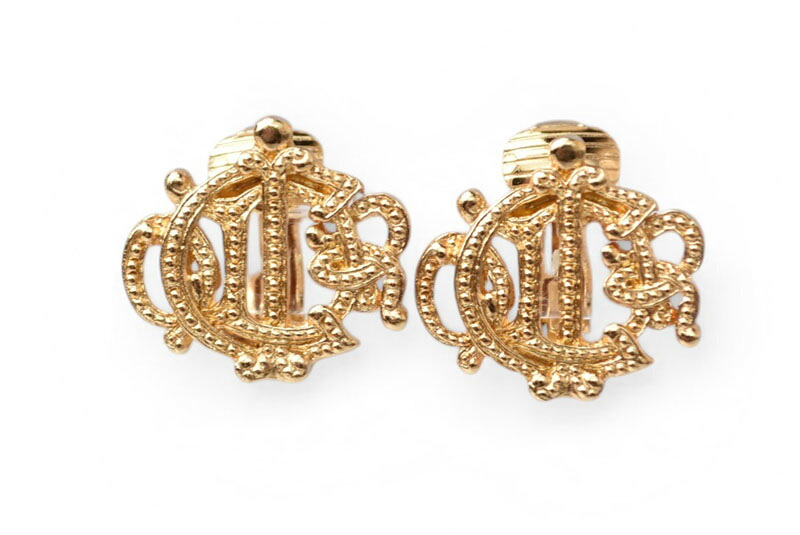クリスチャンディオール イヤリング Christian Dior ヴィンテージ アクセサリー ロゴエンブレム ゴールド【中古】｜Import Shop P.I.T.