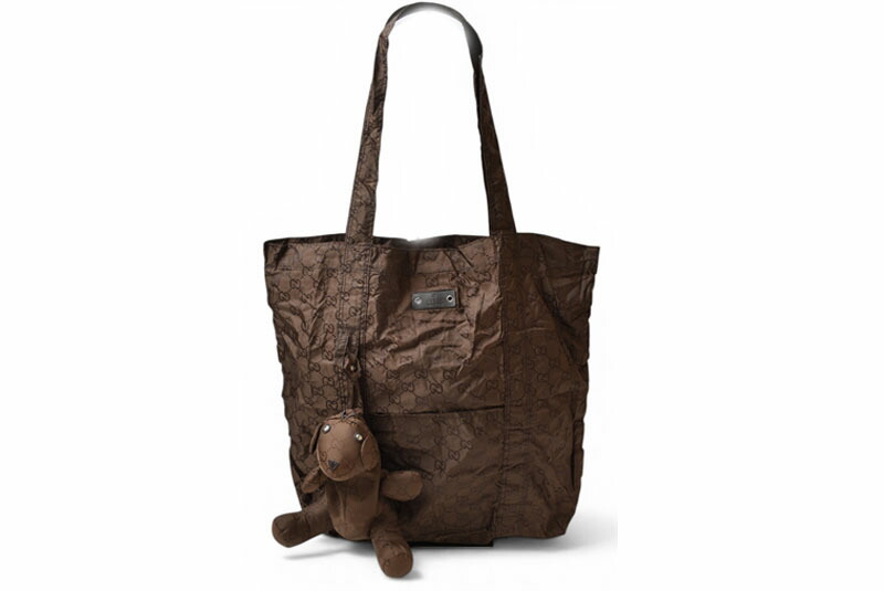 グッチ ショッピングバッグ GUCCI GGナイロン テディベア 収納ポーチ付き マイバッグ GUCCI ナイロン GG柄/ブラウン 223669【中古】