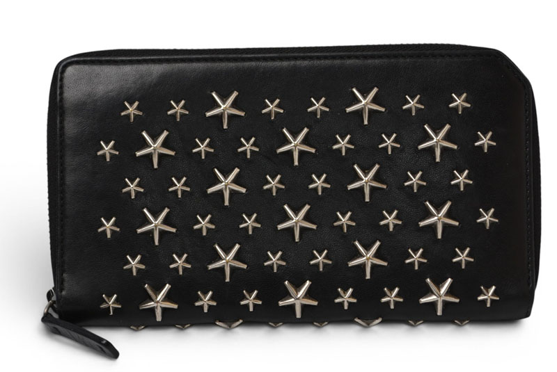 ジミーチュウ 財布/ラウンドファスナー JIMMY CHOO 長財布 レザー スタースタッズ ブラック【中古】|Import Shop P.I.T.