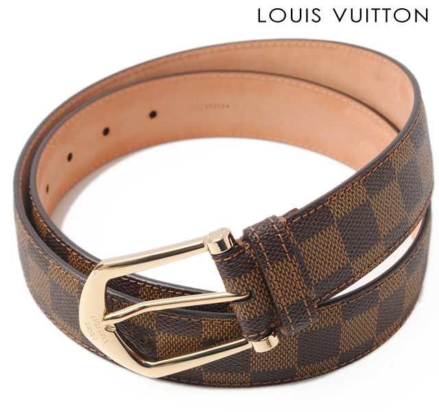 Import shop P.I.T.: Louis Vuitton LOUIS VUITTON belt Womens San TUR-riveted 35 MM Damier Ebene ...