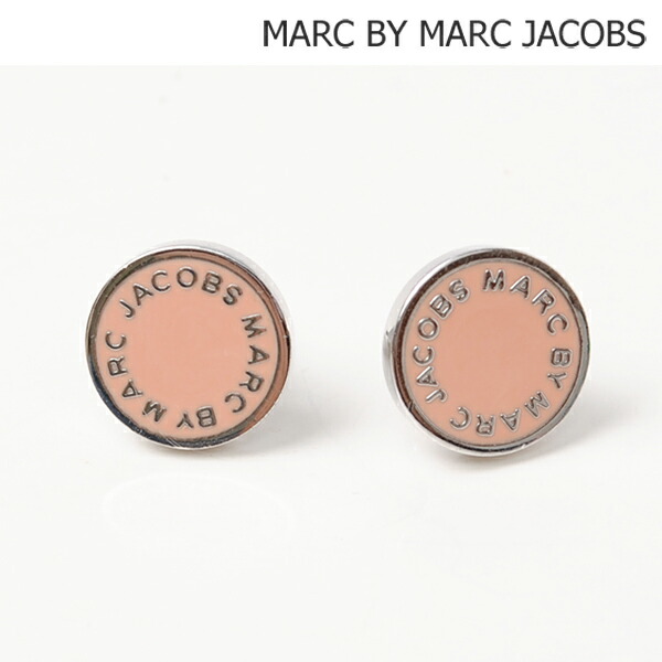 Import P I T Mark By Marc Jacobs Mark By Marc Jacobs Pierced Earrings Accessories Logo Disk Studs Rouge Pink M0001169b