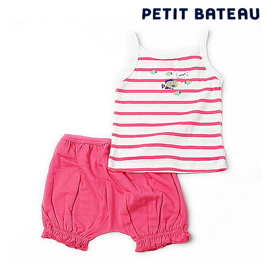 楽天市場 出産祝いのギフトに プチバトー Petit Bateau ベビー 女の子 プリント マリニエール キャミソール ブルマセット 新品 ギフト プレゼント Import Shop P I T