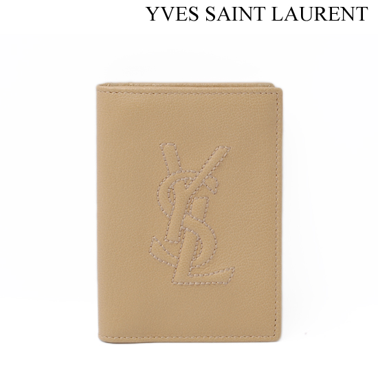 【楽天市場】Yves Saint Laurent イヴ・サンローラン カードケース/パスケース レザー ベージュ 180409 C2M0G