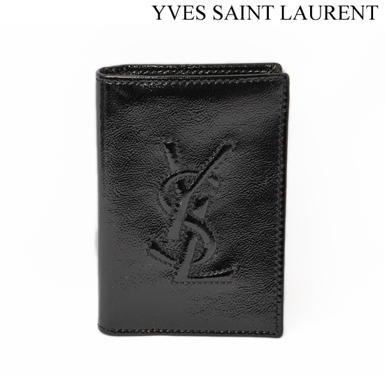 【楽天市場】Yves Saint Laurent イヴ・サンローラン カードケース/パスケース パテントレザー ブラック 180409