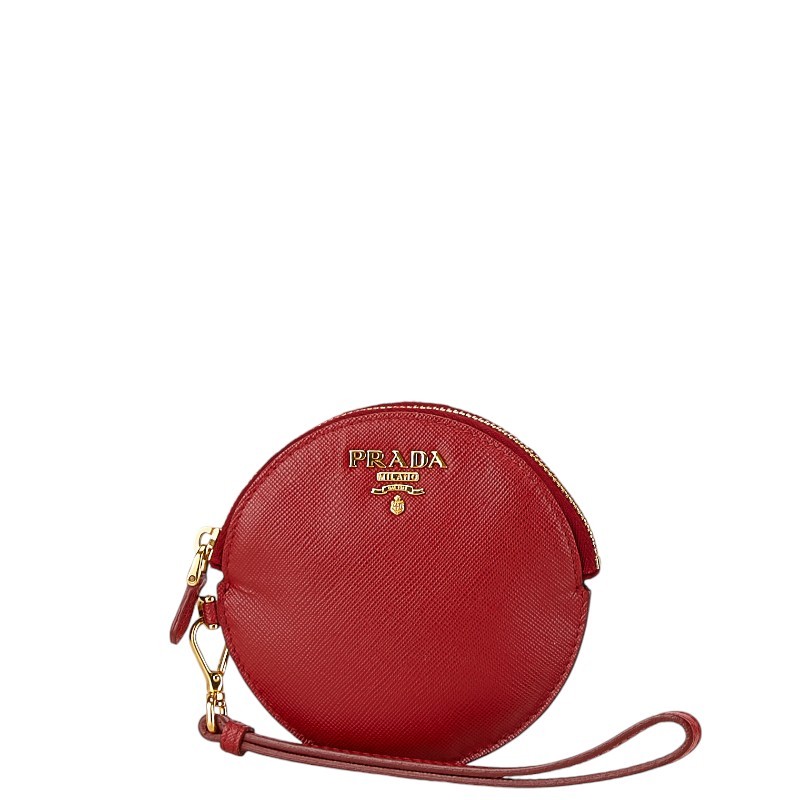 【美品】PRADA 小物入れ　ミニポーチ　赤　ポーチ　サフィアーノ　コインケース 美品】PRADA 小物入れ ミニポーチ 赤 ポーチ サフィアーノ
