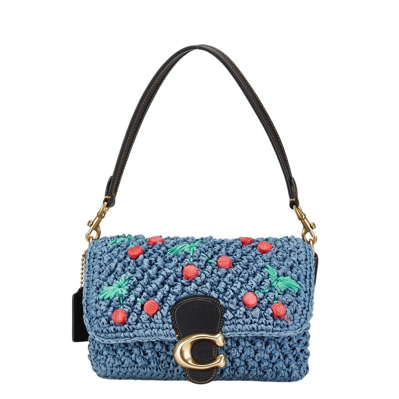 極美品　お花見バッグ　コーチ　ティーローズ　かごバッグ　ロゴチャーム　ロゴ刺繍 公式】COACH – コーチ | ティー ローズ バッグ チャーム