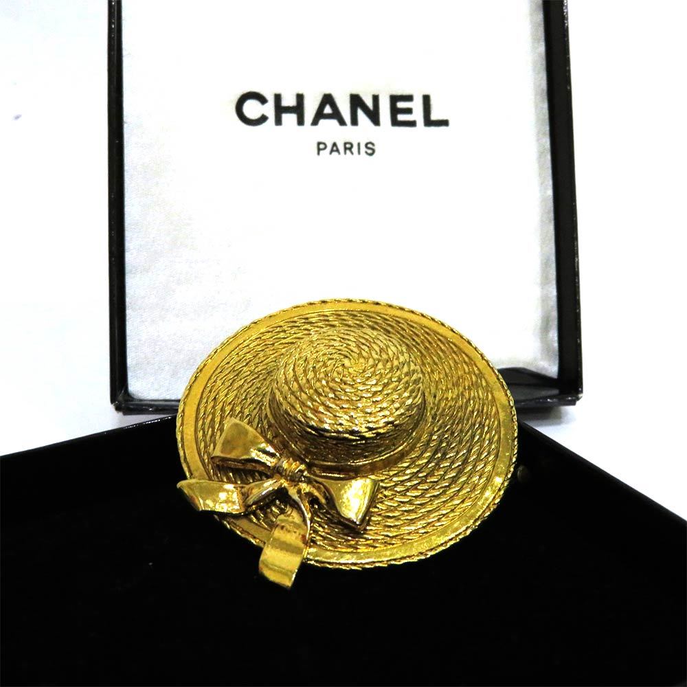 楽天市場】シャネル CHANEL ブローチ 麦わら帽子モチーフ ゴールド