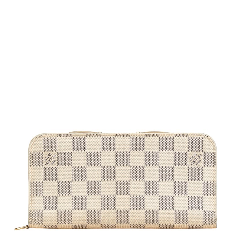 中古 ルイヴィトン ポルトフォイユ アンソリット 長財布 ダミエアズール N63072 Bランク ホワイト LOUISVUITTON 【送料無料】【西神店】