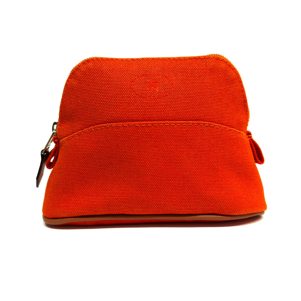 【大好評!!】HERMES レディース ポーチ Lサイズ Orange HERMES ボリードポーチ メイクポーチ キャンバス オレンジ : JJ