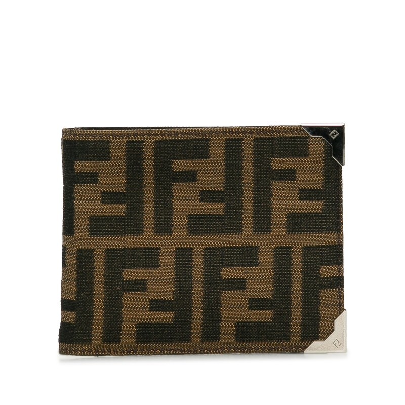 40 美品 FENDI フェンディ ズッカ柄 二つ折り財布　がま口 FENDI】フェンディ『ズッカ柄 二つ折り長財布』8M0000
