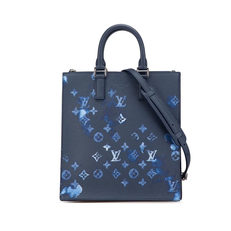 中古 美品 ルイヴィトン バッグ 2WAY モノグラム ウォーターカラー サックプラ メッセンジャー ハンドバッグ ショルダー 斜め掛け M57843 グレインレザー Aランク ネイビーブルー レディース LOUIS VUITTON 【送料無料】【西神店】｜ブランド　リッツ