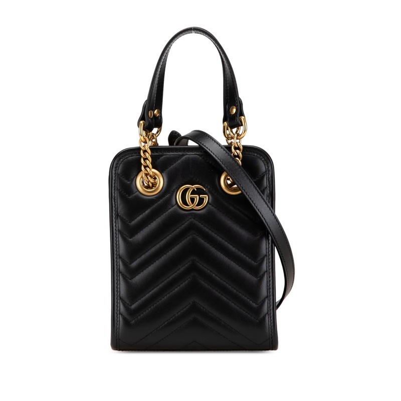 中古 美品 グッチ ミニハンドバッグ ショルダーバッグ 696123 Aランク GGマーモント キルティング レディース GUCCI 【送料無料】【西神店】|ブランド リッツ