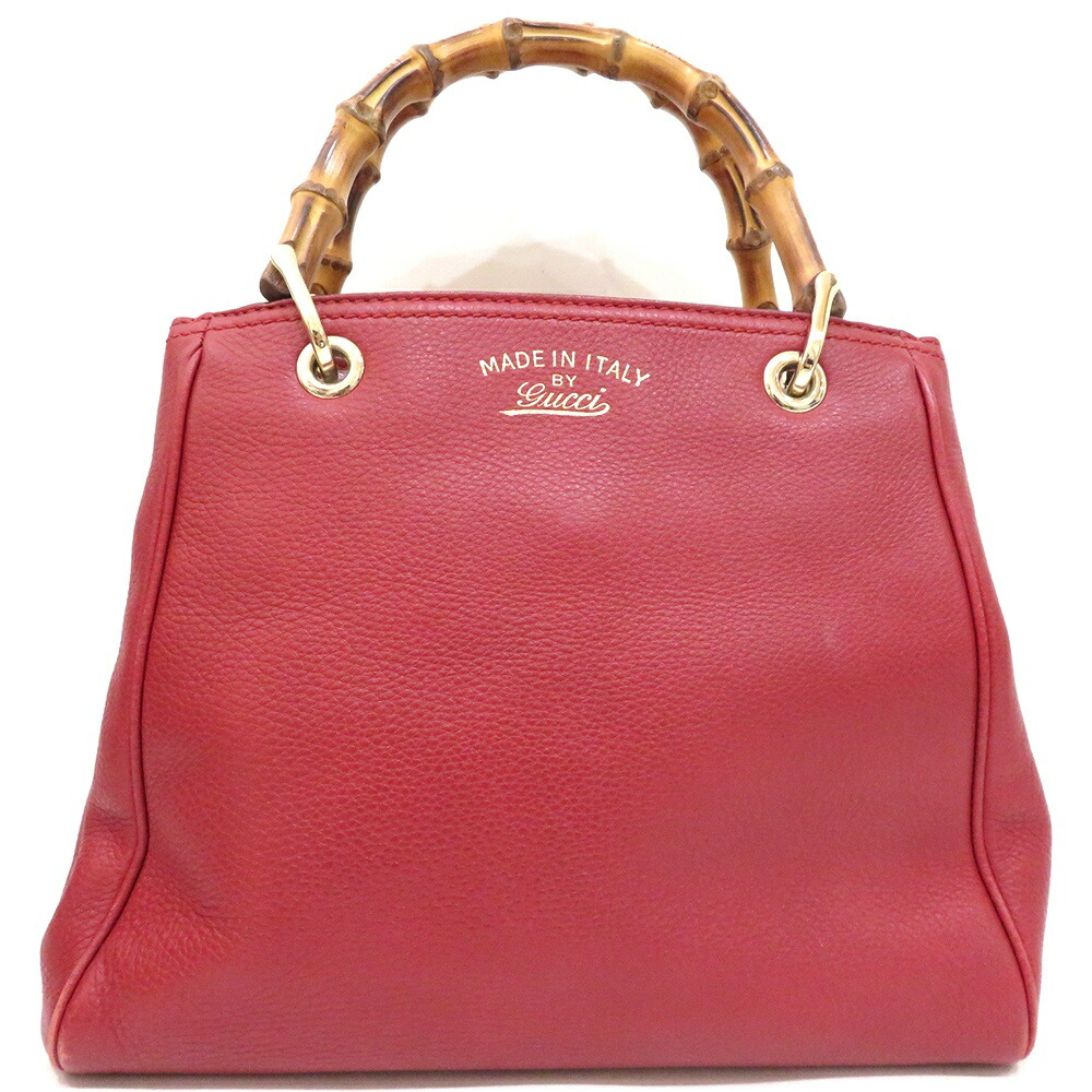 【この上なくお得!!引き換え証あり＆10％OFF】中古 グッチ ハンドバック ショルダーバッグ 336032 B位置づける バンブー 赤いこと  ゴールド レディース GUCCI 【貨物輸送無料】【名谷店】」